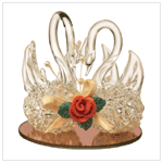 TWIN SWANS-SPUN GLASS