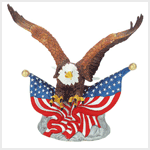 PORCELAIN EAGLE W/2 FLAGS