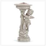 ALABASTRITE CHERUBIM W/BIRDBATH