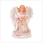 ALABASTRITE ANGEL KNEELING W/ROSE