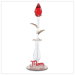 'MOM' SCULPTURED GLASS ROSE