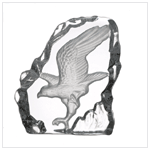 CLEAR GLASS CARVED EAGLE