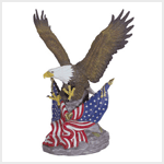 PORCELAIN  EAGLES ON AMERICAN FLAGS