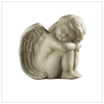 STONE FINISH SITTING ANGEL