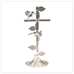 SPUN GLASS H-BIRD ON CROSS