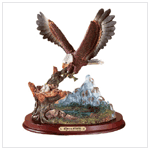 ALABASTRITE Eagle W/chicks -wood base