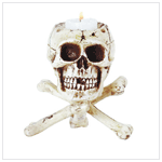 ALABASTRITE  SKULL ON BONE TRIPOD
