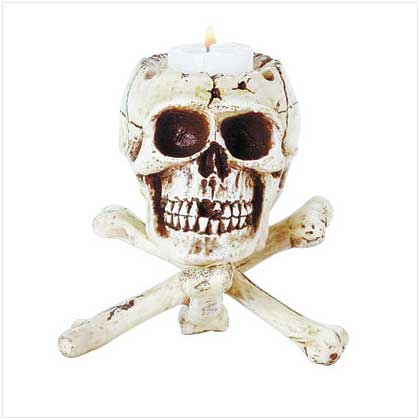 SKULL TRIPOD CANDLEHOLDER