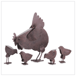 RUSTIC METAL 5 PC. HEN FAMILY