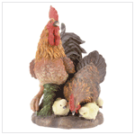 PORCELAIN  Rooster Family