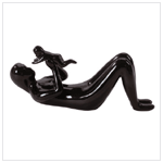 BLACK PORCELAIN  MOTHER AND CHILD
