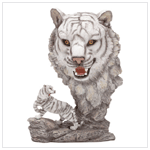 ALABASTRITE WHITE TIGER W/TIGER HEAD