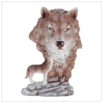 ALABASTRITE TIMBER WOLF W/WOLF HEAD