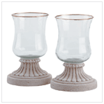 GLASS HURRICANE CANDLE HOLDERS