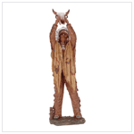26' H. ALABASTRITE  INDIAN WITH SKULL