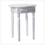 DISTRESS WHITE WOOD SIDE TABLE