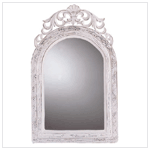 DISTRESS WHITE WOOD MIRROR