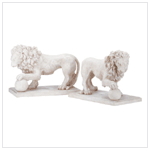 ALABASTRITE GARDEN LION PAIR ON BALL