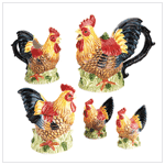 7 PC. ROOSTER TABLETOP SET