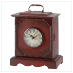ANTIQUE WOOD TRAVEL CLOCK