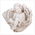 ALABASTRITE SLEEPING CHERUB ON SHELL
