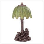 ALABASTRITE MONKEYS/TREE GLASS LAMP