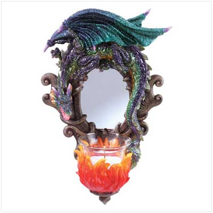 DRAGON MIRROR W/ CANDLEHOLDER