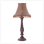 ALABASTRITE MAHOGANY LAMP/BEAD SHADE