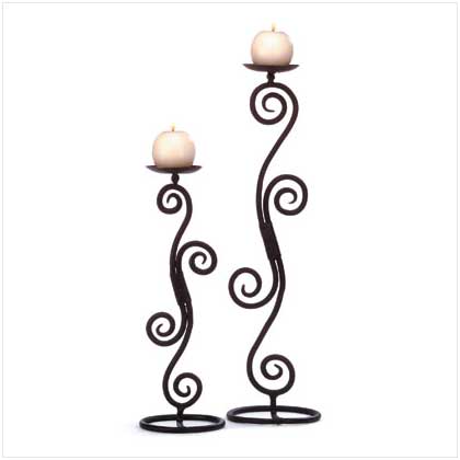 SCROLLWK TABLETOP CANDLEHOLDER