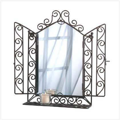 ORNATE WALL MIRROR W/ SHELF