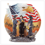 ALABASTRITE FIREMEN RAISNG FLAG PLATE