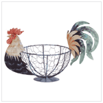 METAL PAINT ROOSTER BASKET