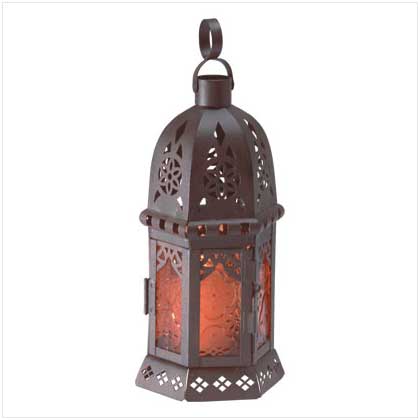 AMBER GLASS MOROCCAN LANTERN