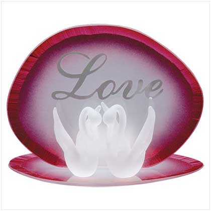GLASS 'LOVE' SWANS