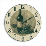 WIND AND GRAPES WALL CLOCK