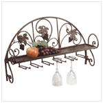 GRAPEVINE WALL SHELF W/ RACK