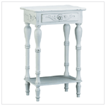 CARVED WHITE SIDE TABLE