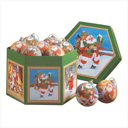 1 DZ. SANTA BALL ORNAMENTS