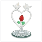 GLASS DOVES AND HEART