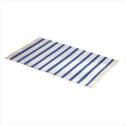 BLUE STRIPED SHUTTLE RUG