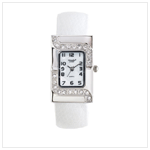 WHITE SILVER CASE CUFF WATCH