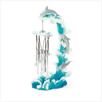 DOLPHIN ON WAVE WINDCHIME