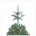 SILVER STAR TREE TOPPER