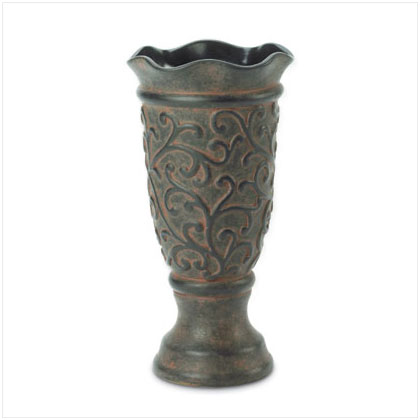 OLD WORLD ORNATE PEDESTAL VASE