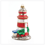 LIGHTHOUSE GLASS ORNAMENT