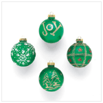 4 PC. GLASS ORNAMENTS