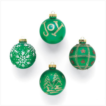 4 PC. GLASS ORNAMENTS