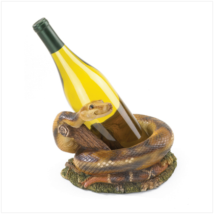 POLYRESIN SNAKE BOTTLE HOLDER