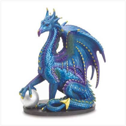 LARGE BLUE DRAGON FIGURINE