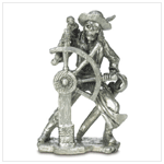 PIRATE WITH SHIP'S WHEEL